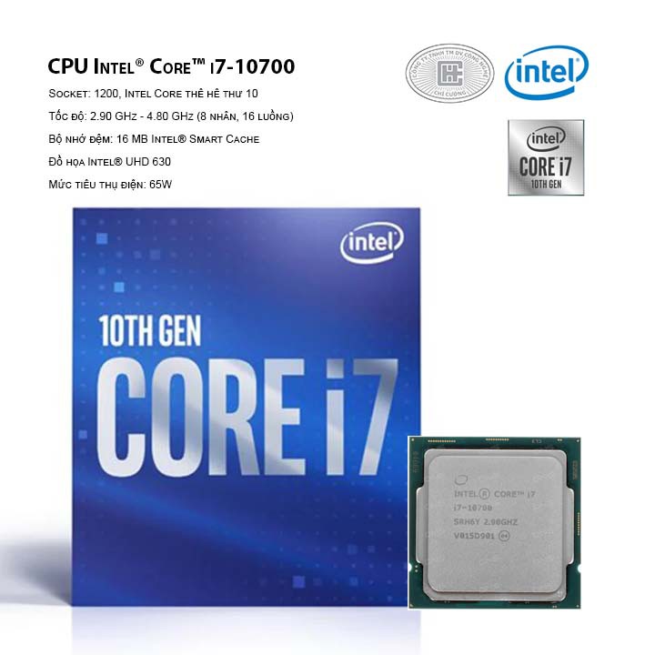 CPU Intel Core i7-10700 Box Chính hãng